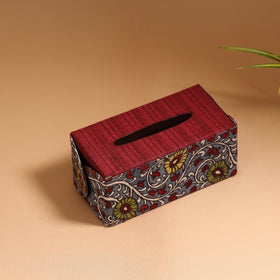 Natural dyed handpainted kalamkari tissue box 46