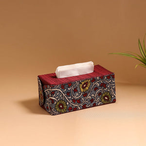 Natural dyed handpainted kalamkari tissue box 46