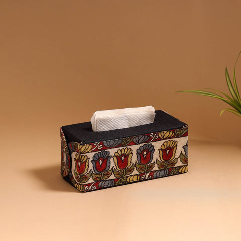 Natural dyed handpainted kalamkari tissue box 47