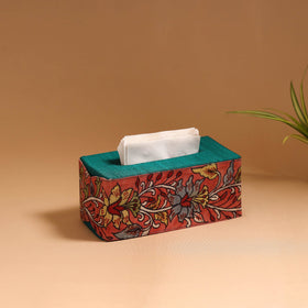 Natural dyed handpainted kalamkari tissue box 48