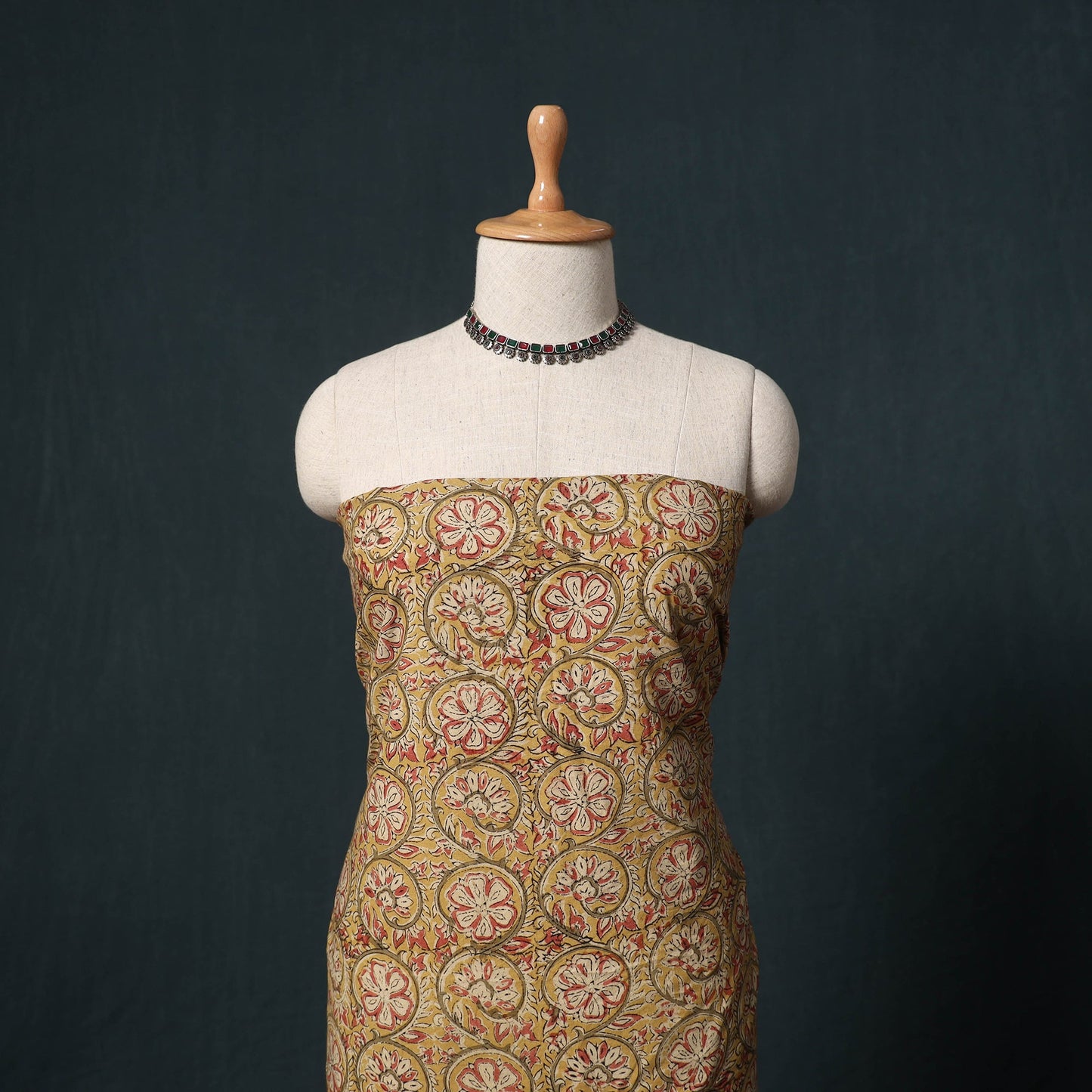 Natural dyed kalamkari hand block print cotton 2pc