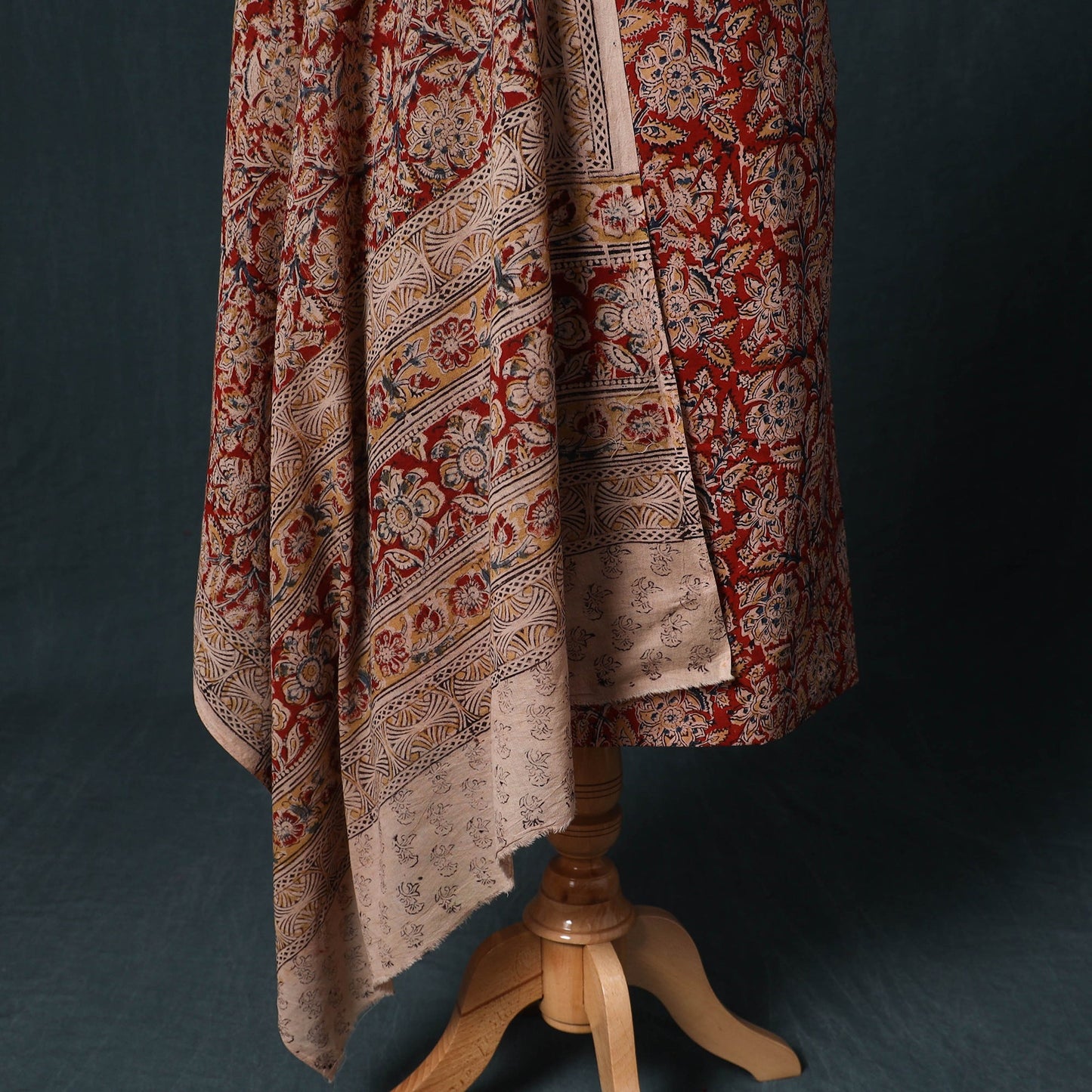 Natural dyed kalamkari hand block print cotton 2pc