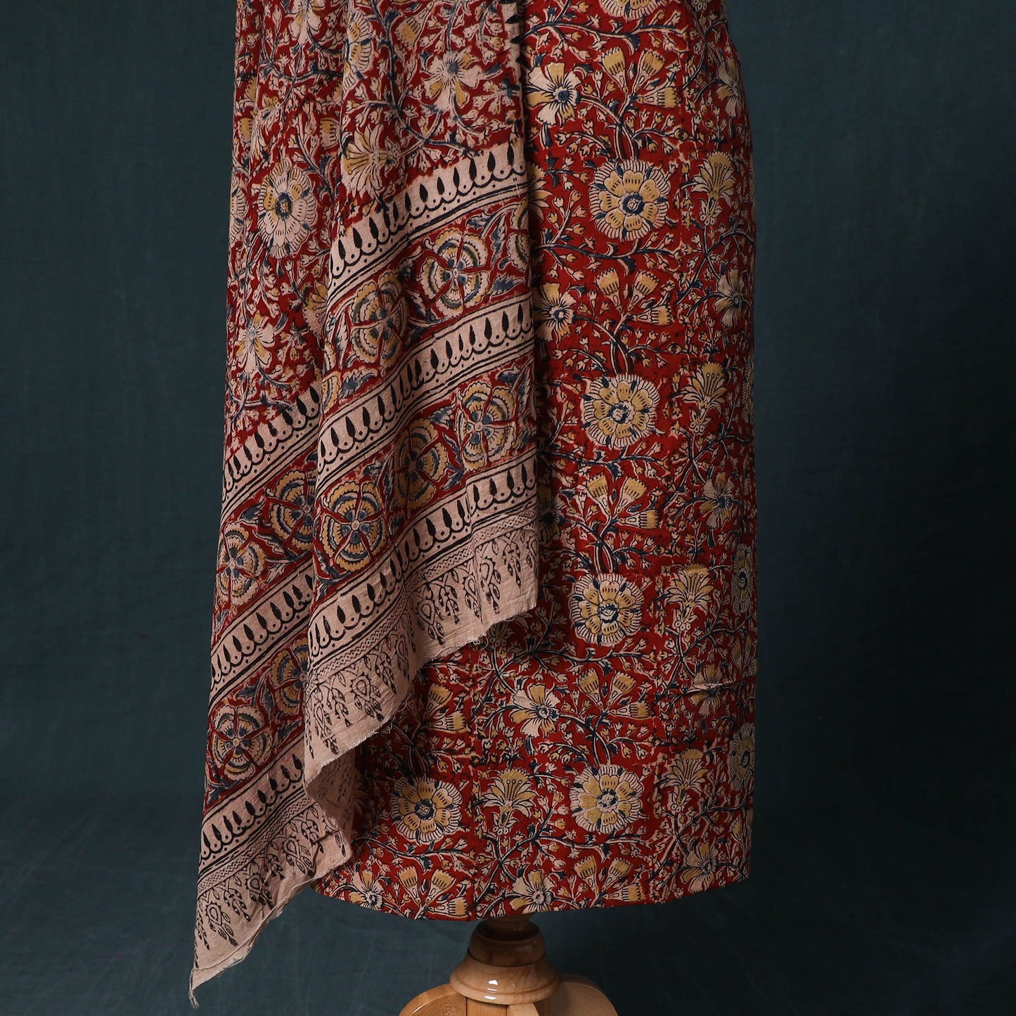 Natural dyed kalamkari hand block print cotton 2pc