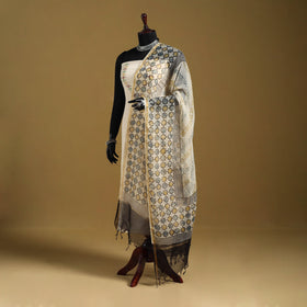 Natural dyed kota doria cotton dupatta 12 - handcrafted