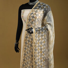 Natural dyed kota doria cotton dupatta 12 - handcrafted