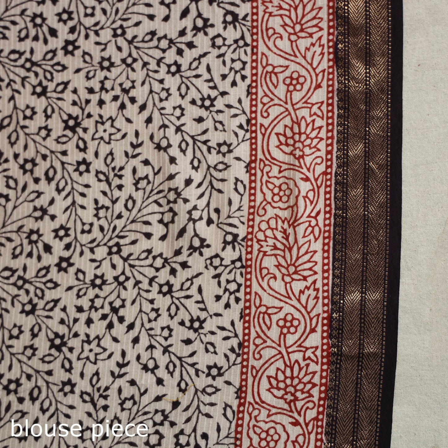 Natural Dyed Maheshwari Silk Bagh Print Saree