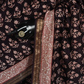 Natural Dyed Maheshwari Silk Bagh Print Saree