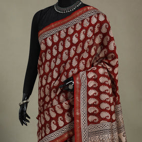 Natural Dyed Maheshwari Silk Bagh Print Saree