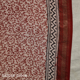 Natural Dyed Maheshwari Silk Bagh Print Saree