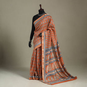 Natural Dyed Maheshwari Silk Bagh Print Saree
