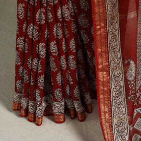 Natural Dyed Maheshwari Silk Bagh Print Saree