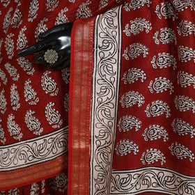 Natural Dyed Maheshwari Silk Bagh Print Saree