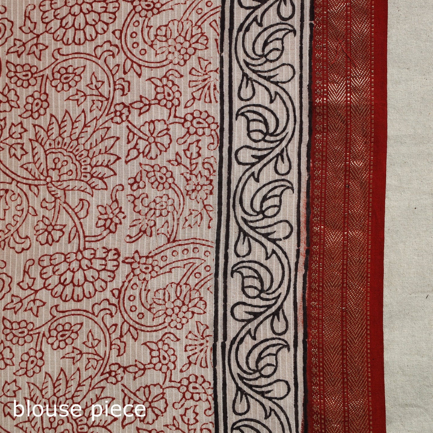 Natural Dyed Maheshwari Silk Bagh Print Saree