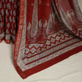 Natural Dyed Maheshwari Silk Bagh Print Saree