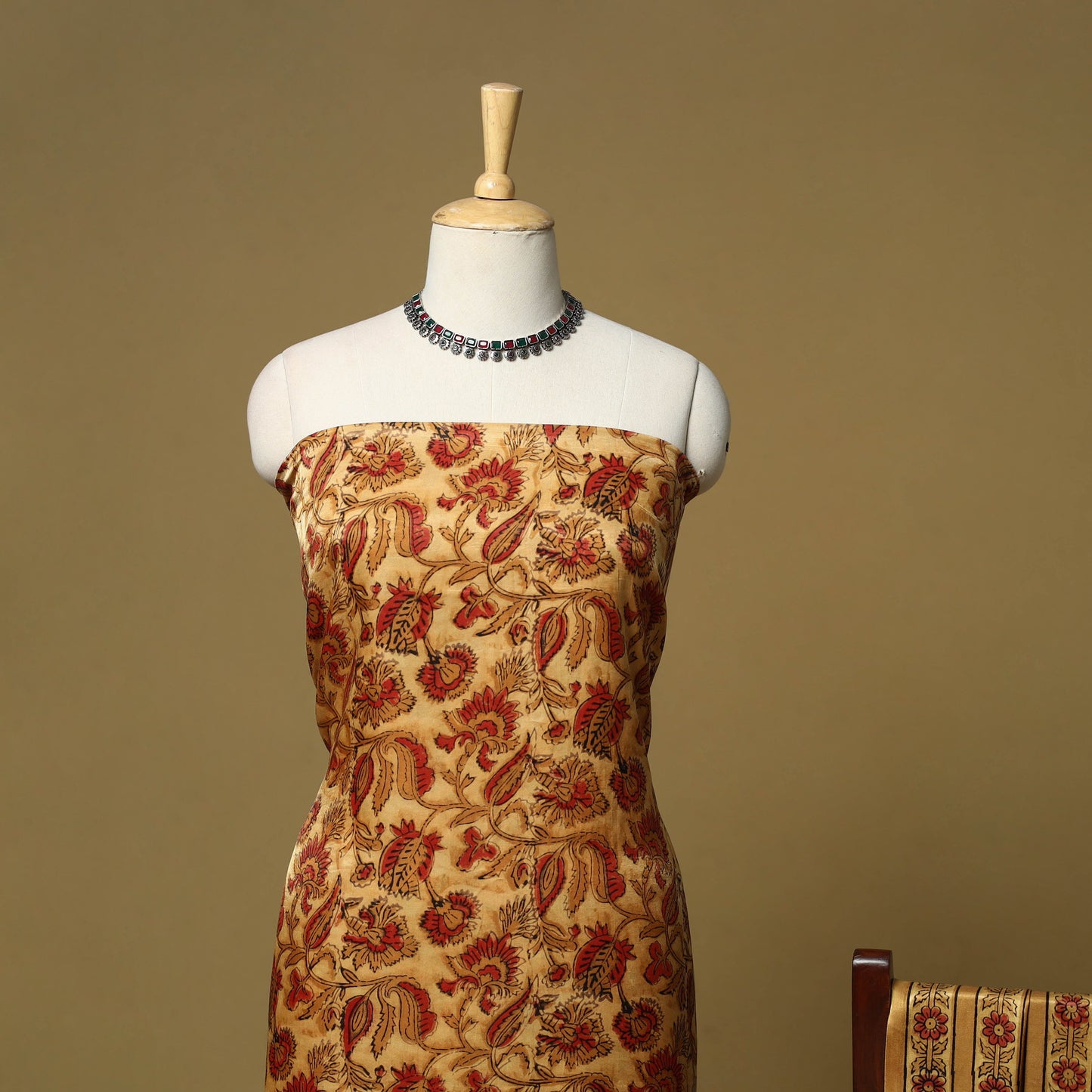 Natural dyed modal silk bagru 2pc unstitched dress material