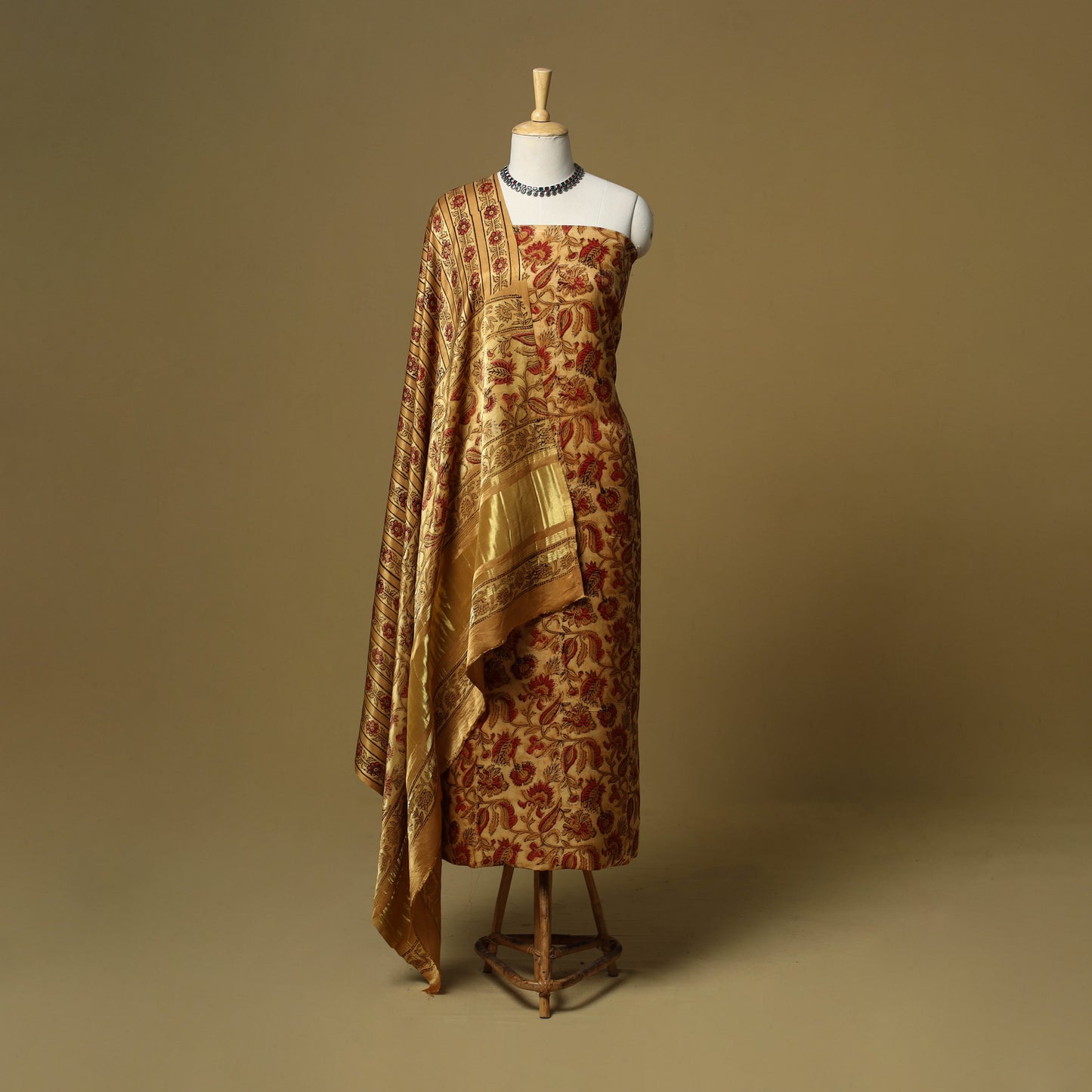 Natural dyed modal silk bagru 2pc unstitched dress material