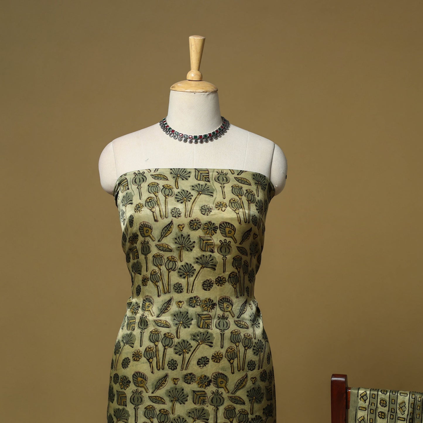 Natural dyed modal silk bagru 2pc unstitched dress material