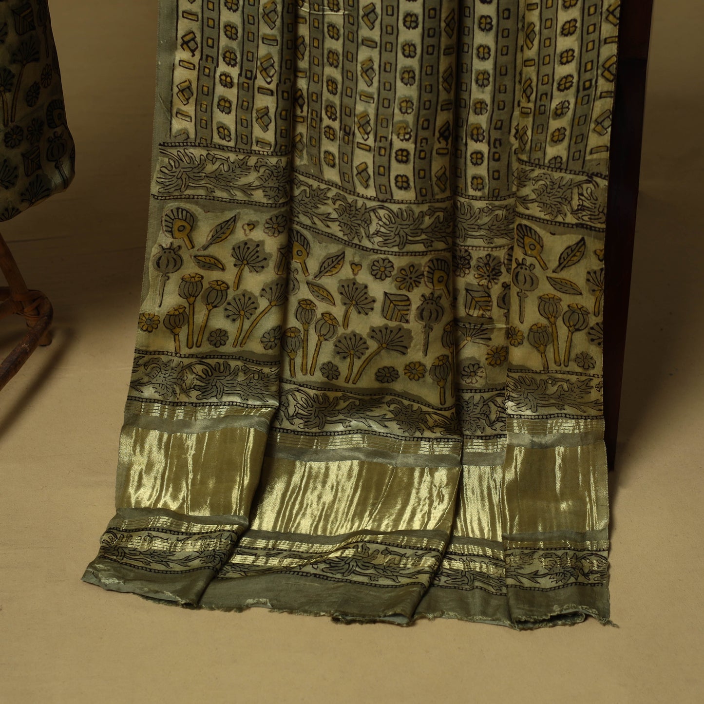 Natural dyed modal silk bagru 2pc unstitched dress material