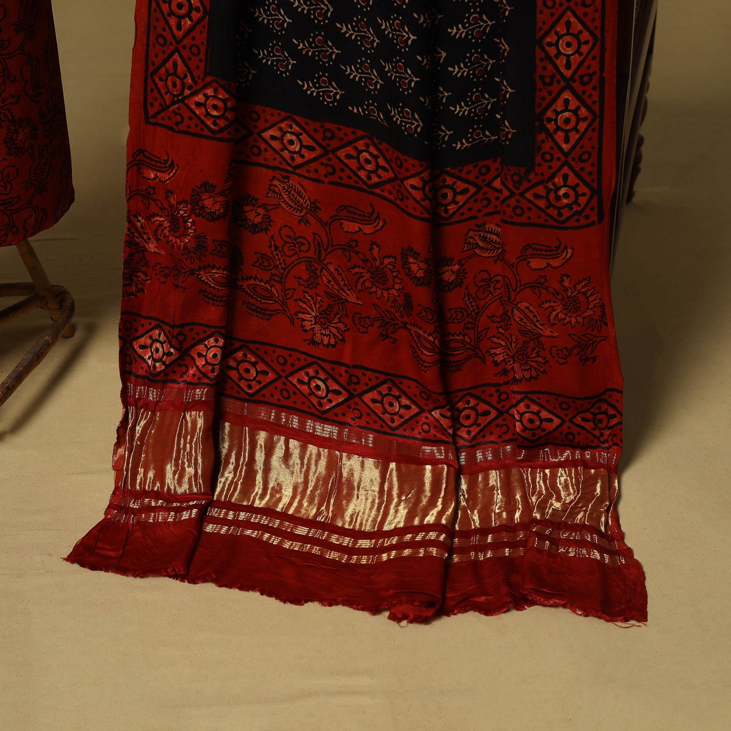 Natural dyed modal silk bagru 2pc unstitched dress material