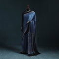 Natural dyed modal silk kutch hand block print ajrakh saree