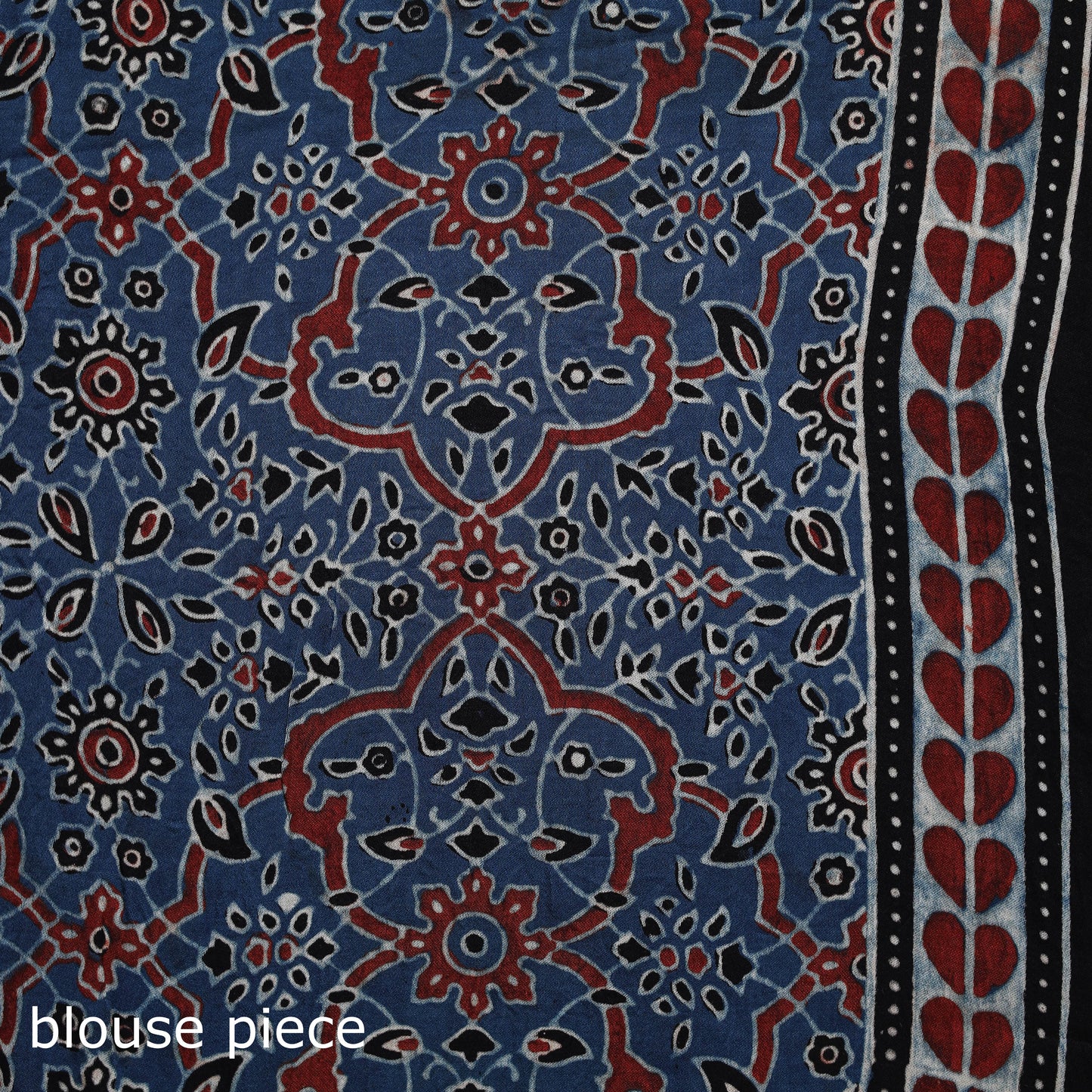 Natural dyed modal silk kutch hand block print ajrakh saree