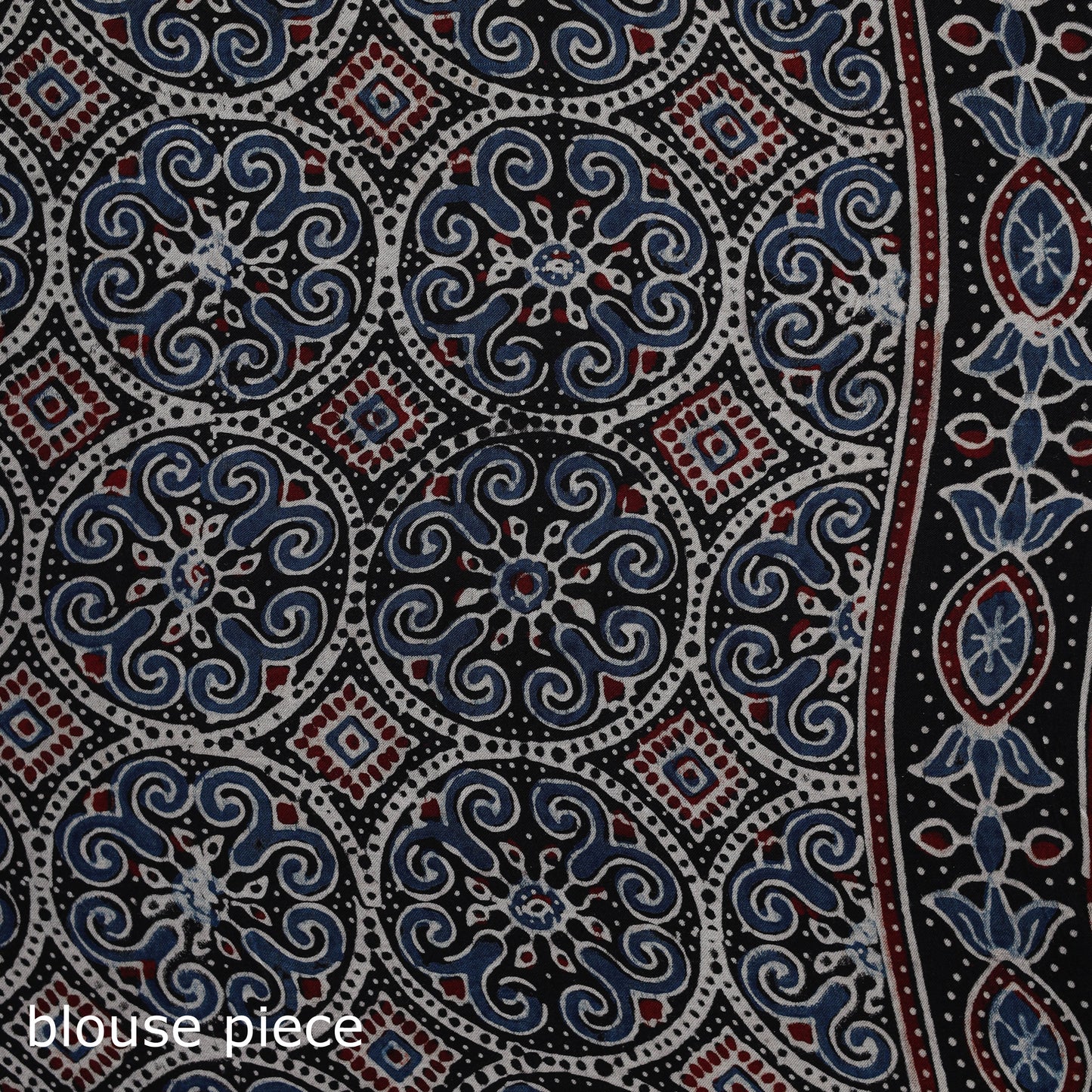 Natural dyed modal silk kutch hand block print ajrakh saree