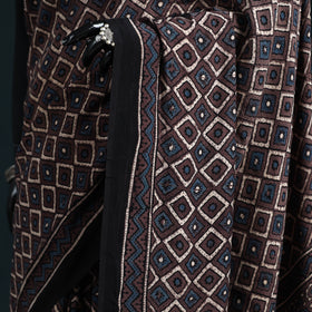 Natural dyed modal silk kutch hand block print ajrakh saree