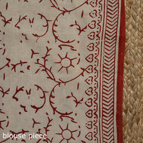 Natural dyed mul cotton hand bagru saree 10 - handcrafted