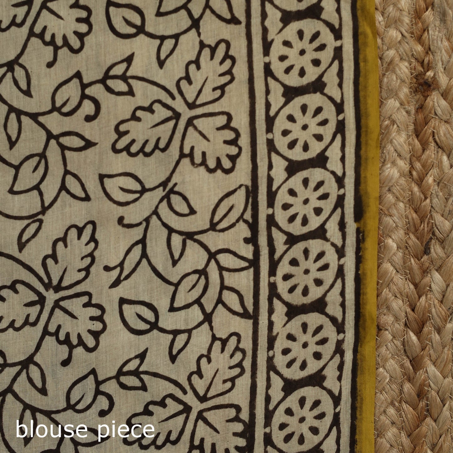 Natural dyed mul cotton hand bagru saree 12 - handcrafted