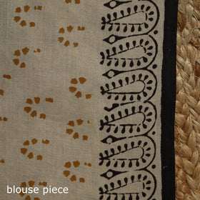 Natural dyed mul cotton hand bagru saree 13 - handcrafted