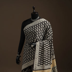 Natural dyed mul cotton hand bagru saree 13 - handcrafted