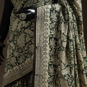 Natural dyed mul cotton hand bagru saree 14 - handcrafted