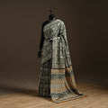 Natural dyed mul cotton hand bagru saree 14 - handcrafted