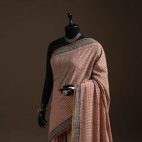 Natural dyed mul cotton hand bagru saree 15 - handcrafted