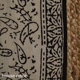 Natural dyed mul cotton hand bagru saree 16 - handcrafted