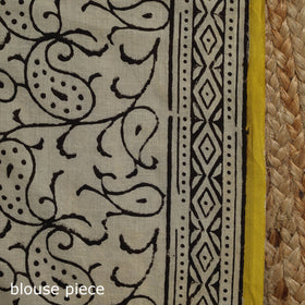 Natural dyed mul cotton hand bagru saree 18 - handcrafted