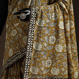 Natural dyed mul cotton hand bagru saree 20 - handcrafted