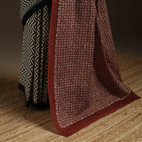 Natural dyed mul cotton hand bagru saree 22 - handcrafted