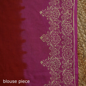 Natural dyed mul cotton hand bagru saree 24 - handcrafted