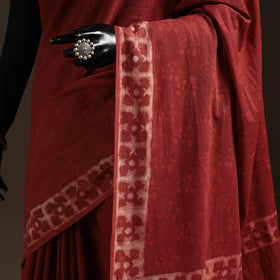 Natural dyed mul cotton hand bagru saree 26 - handcrafted