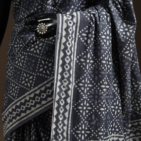 Natural dyed mul cotton hand bagru saree 29 - handcrafted