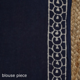 Natural dyed mul cotton indigo hand bagru saree 21