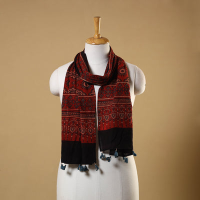 Natural Dyed Block Print Mul Cotton Ajrakh Stole