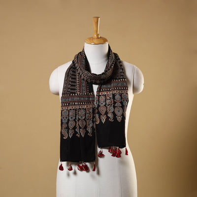 Natural Dyed Block Print Mul Cotton Ajrakh Stole