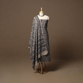 Natural dyed pedana kalamkari cotton 3pc unstitched dress