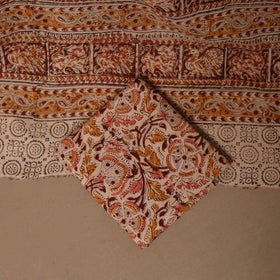 Natural dyed pedana kalamkari cotton 3pc unstitched dress