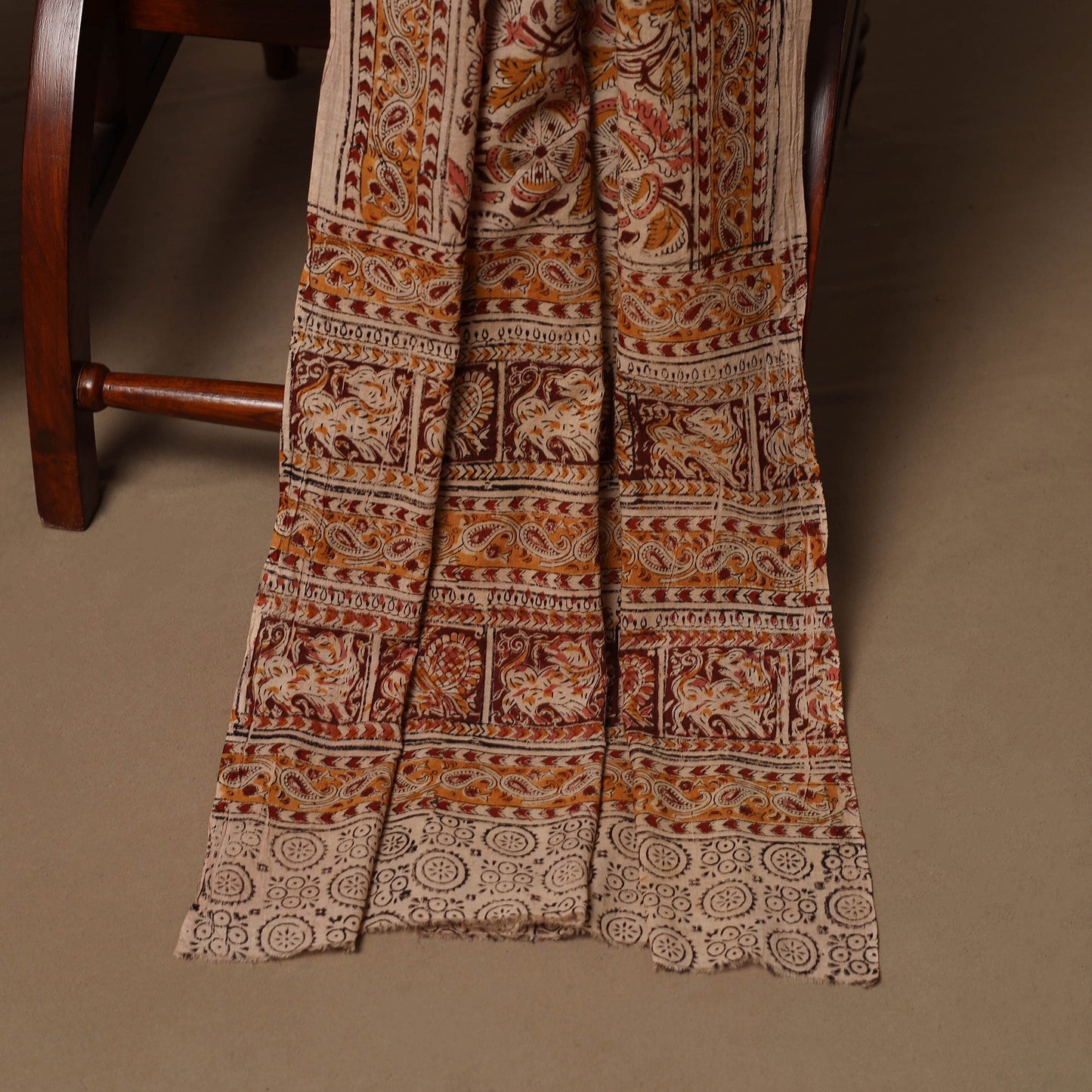 Natural dyed pedana kalamkari cotton 3pc unstitched dress