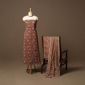 Natural dyed pedana kalamkari cotton 3pc unstitched dress
