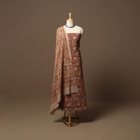 Natural dyed pedana kalamkari cotton 3pc unstitched dress