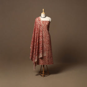 Natural dyed pedana kalamkari cotton 3pc unstitched dress